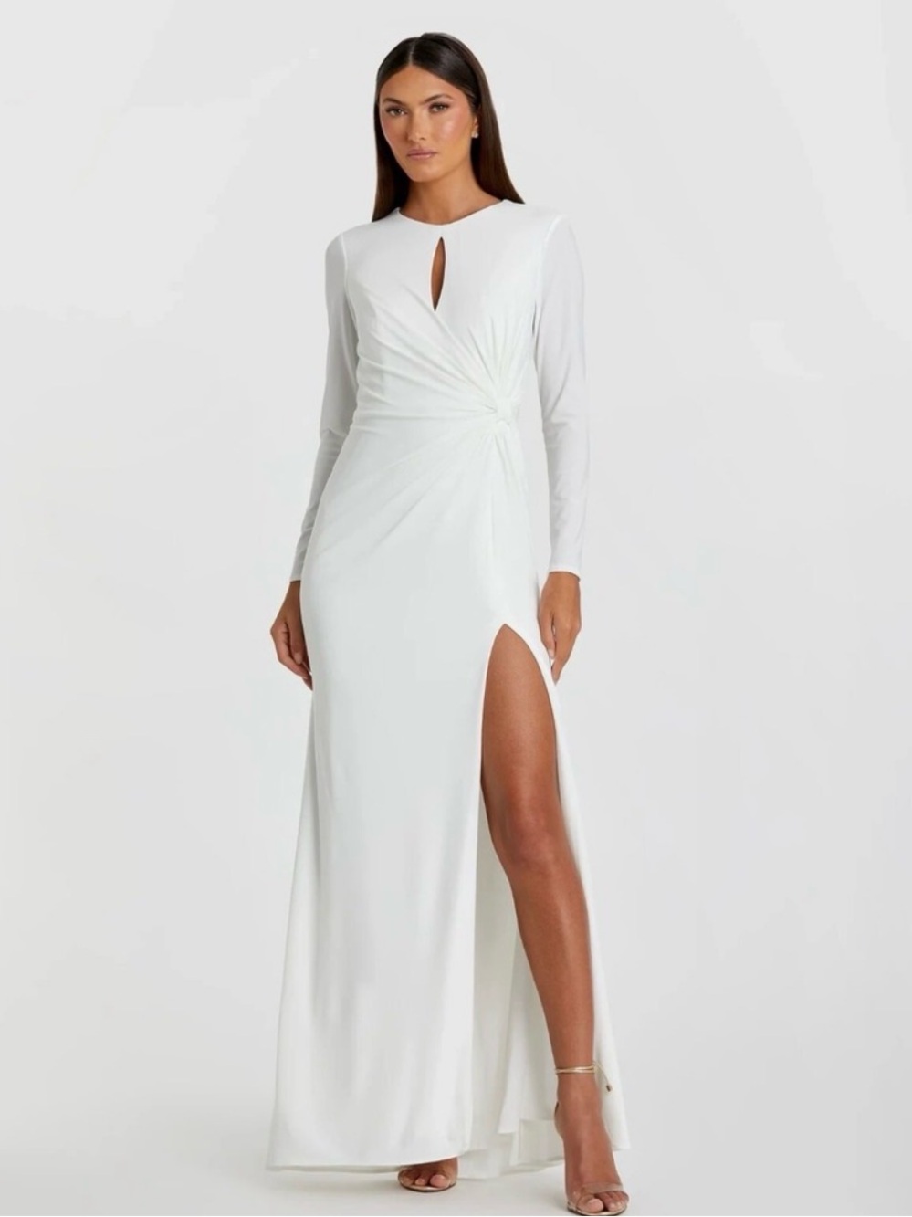 mac duggal Ieena Long Sleeve Keyhole Draped Gown 55708Size:14 $398